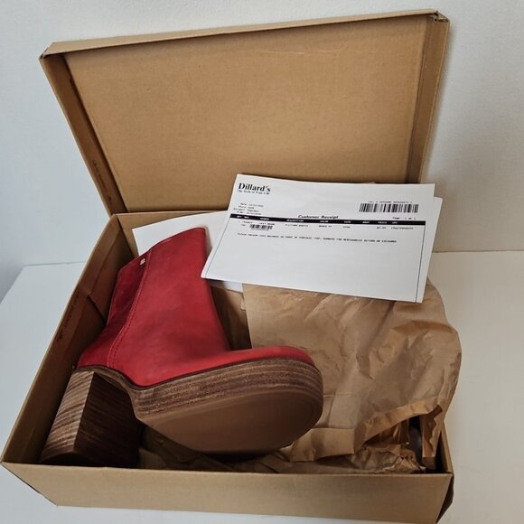 Lucky Brand Womens LK-Oxina Platform Boots 9.5 M Red Dahlia Hario Leather NWT - Picture 3 of 16